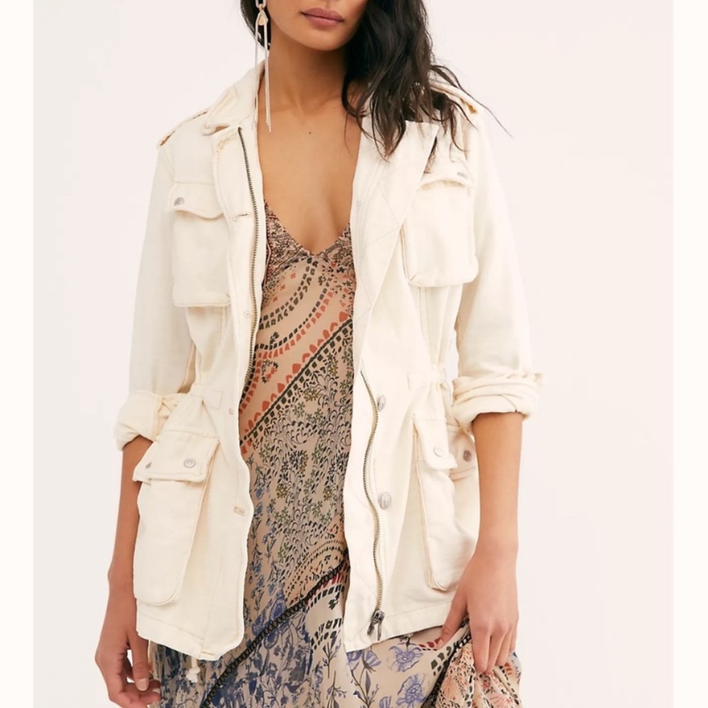 Free people not your brother’s utility cargo cotton zip jacket